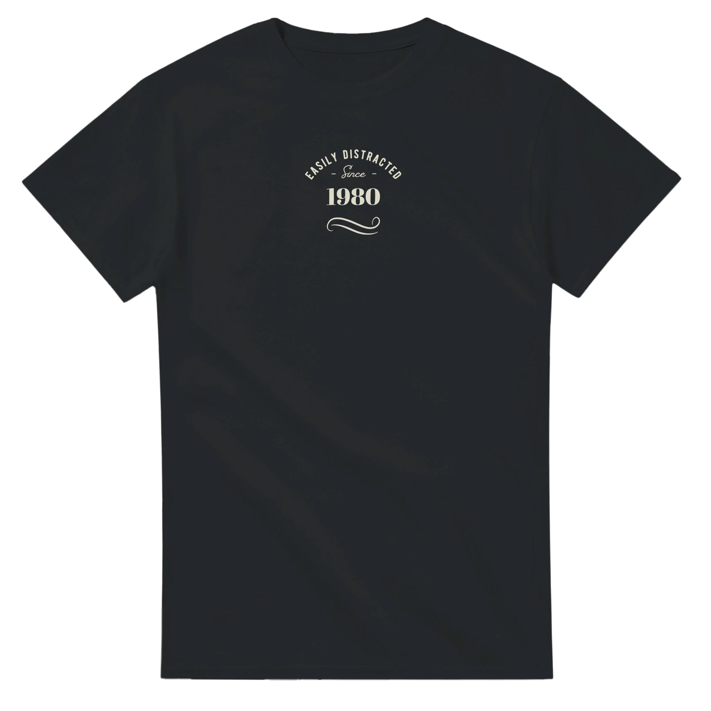 Unisex Easily, Personalise with your year, Distracted hoodie, sweatshirt and t-shirt in blue, red, green, grey, black, brown, white, and beige – Serif & Co slogan clothing