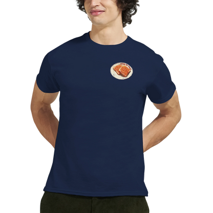 Unisex, retro, vintage style Beans hoodie, sweatshirt and t-shirt in blue, red, green, grey, black, brown, white, and beige – Serif & Co foodie clothing