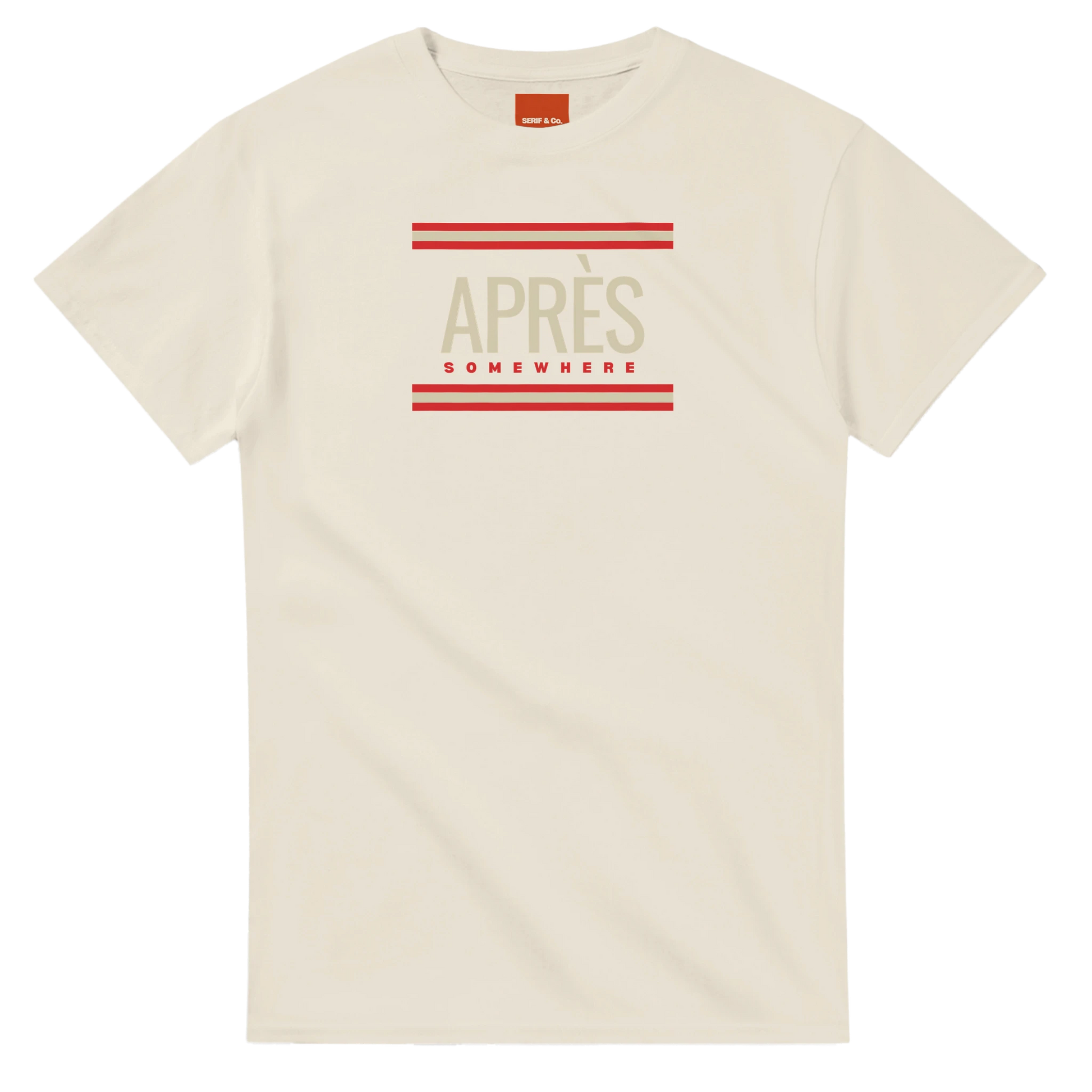 Unisex Après Somewhere hoodie, sweatshirt and t-shirt in blue, red, green, grey, black, brown, white, and beige – Serif & Co après ski clothing