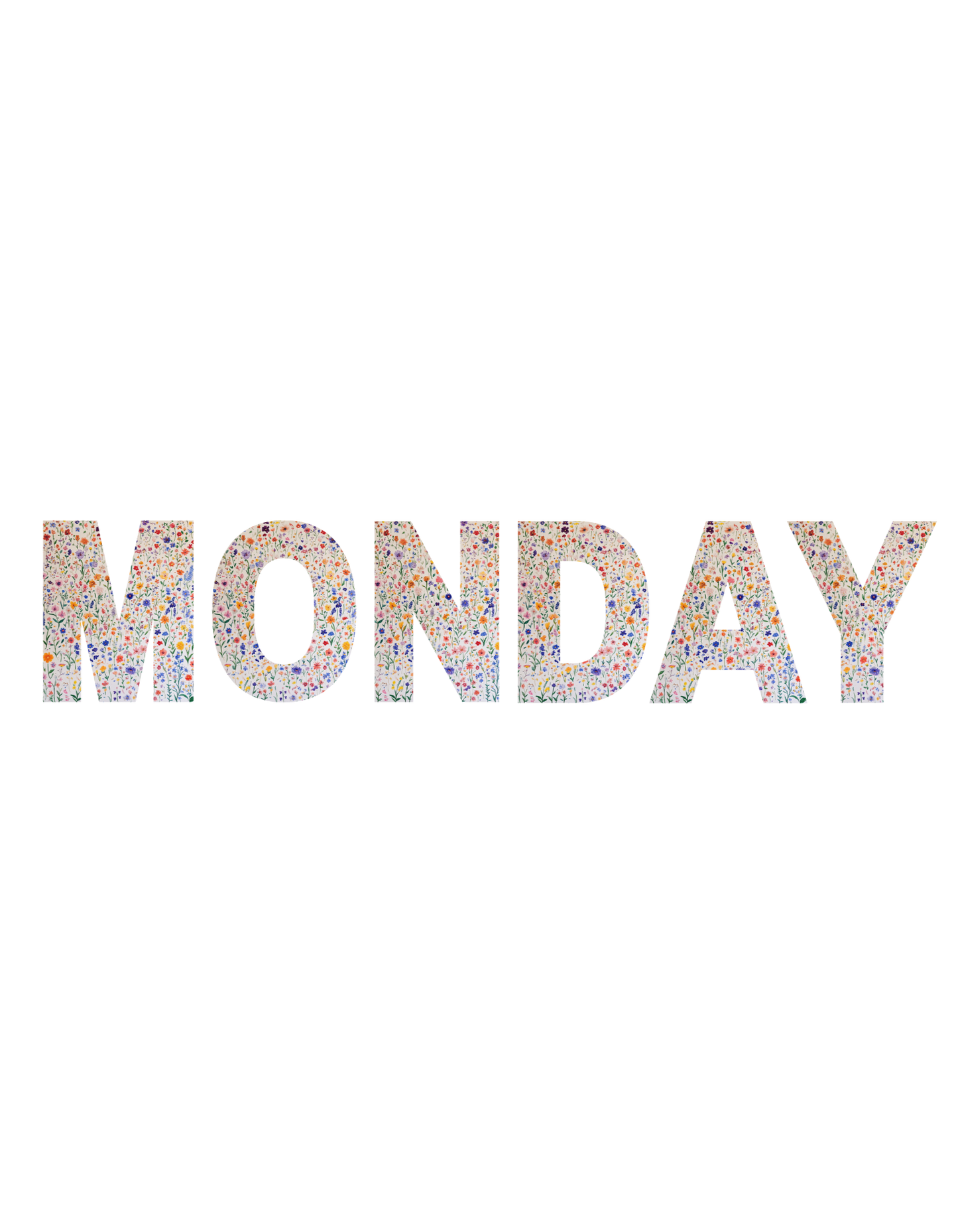 Unisex Wildflower Days of the Week hoodie, sweatshirt and t-shirt, Monday, Tuesday, Wednesday, Thursday, Friday, Saturday, Sundayin blue, red, green, grey, black, brown, white, and beige – Serif & Co wildflower clothing