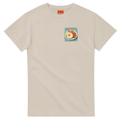 Unisex , retro, vintage,Eggs & Bacon hoodie, sweatshirt and t-shirt in blue, red, green, grey, black, brown, white, and beige – Serif & Co foodie clothing