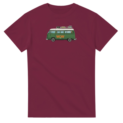 Unisex Couples Vintage Campervan hoodie, sweatshirt and t-shirt in blue, red, green, grey, black, brown, white, and beige – Serif & Co campervan couples clothing