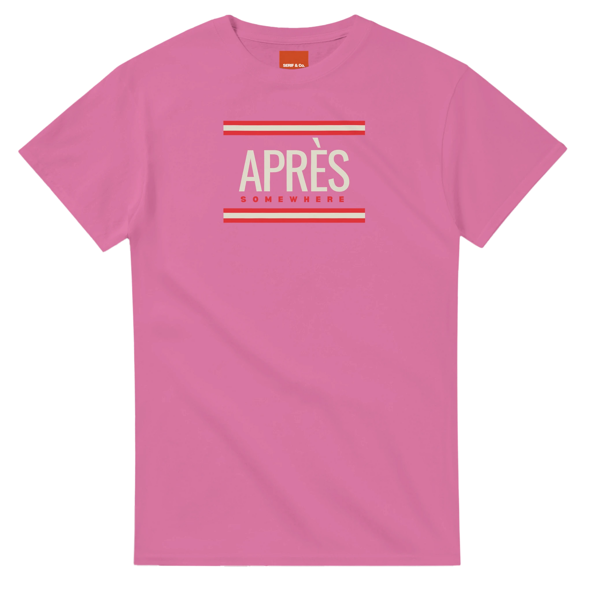 Unisex Après Somewhere hoodie, sweatshirt and t-shirt in blue, red, green, grey, black, brown, white, and beige – Serif & Co après ski clothing
