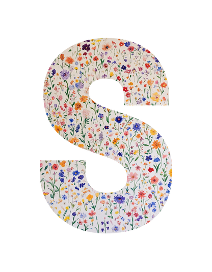 Unisex Wildflower Initials hoodie, personalised, personalise,, sweatshirt and t-shirt in blue, red, green, grey, black, brown, white, and beige – Serif & Co personalised wildflower clothing