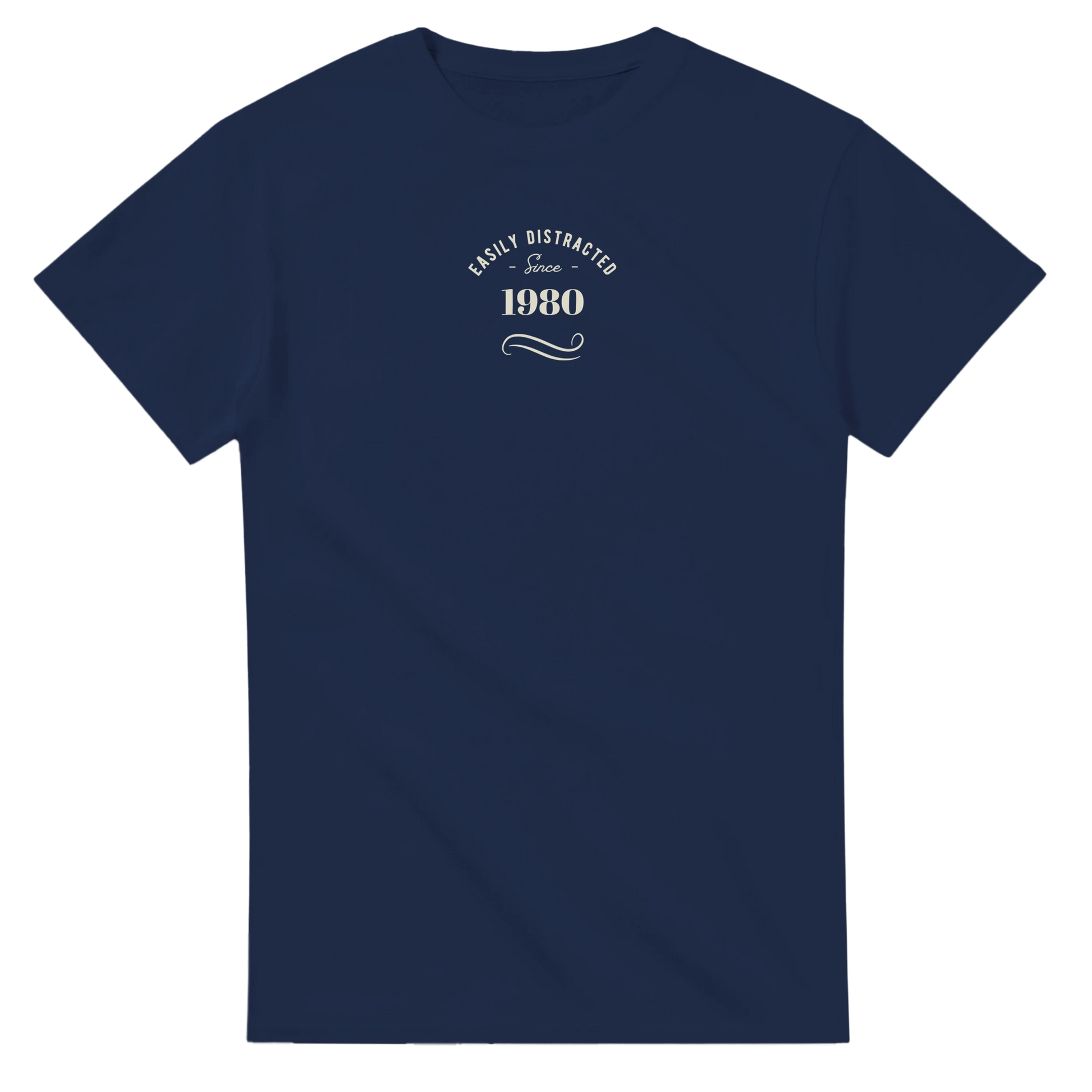 Unisex Easily, Personalise with your year,  Distracted hoodie, sweatshirt and t-shirt in blue, red, green, grey, black, brown, white, and beige – Serif & Co slogan clothing