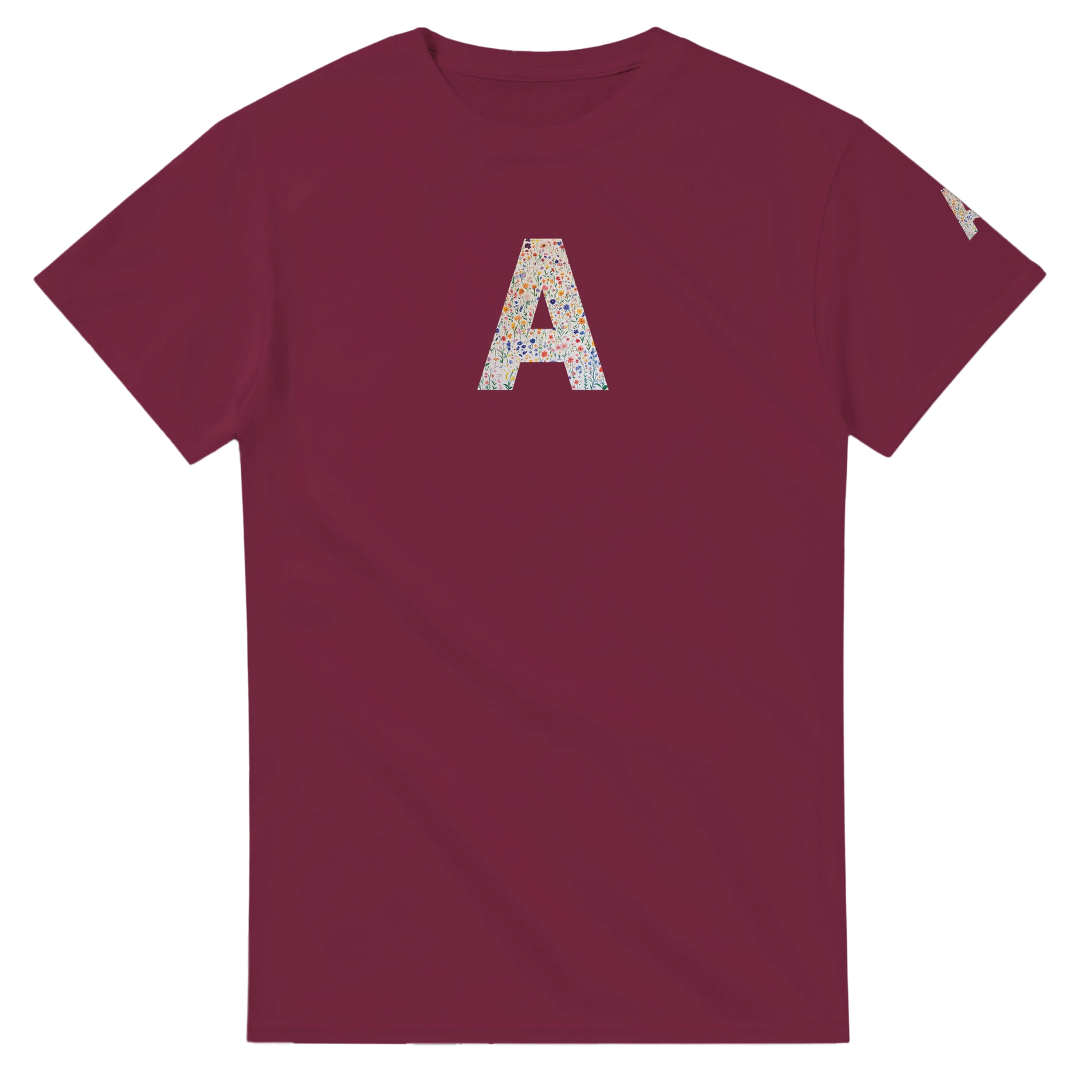 Unisex Wildflower Initials hoodie, personalised, personalise,, sweatshirt and t-shirt in blue, red, green, grey, black, brown, white, and beige – Serif & Co personalised wildflower clothing