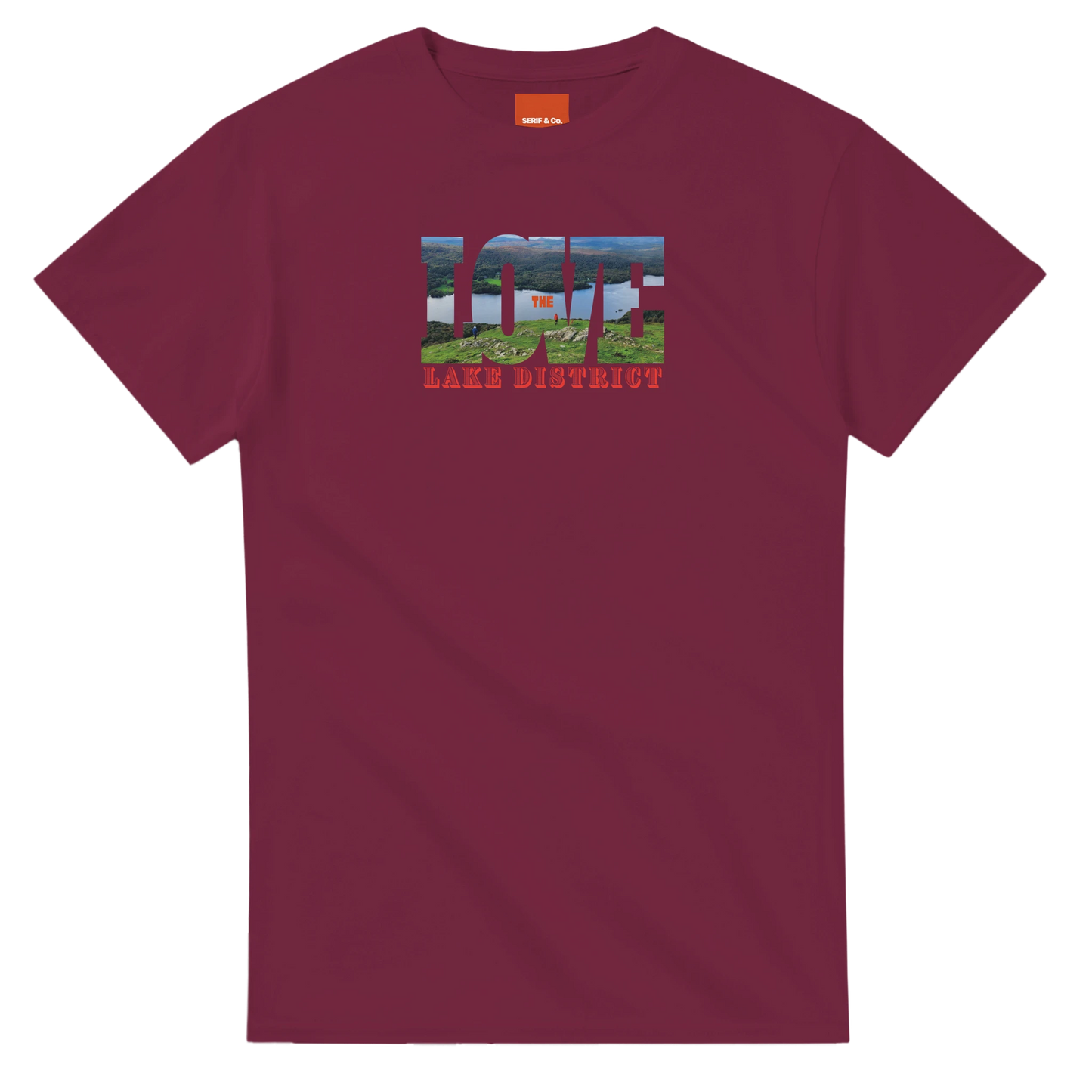 Unisex Love the Lake District hoodie, sweatshirt and t-shirt in blue, red, green, grey, black, brown, white, and beige – Serif & Co Lake District clothing