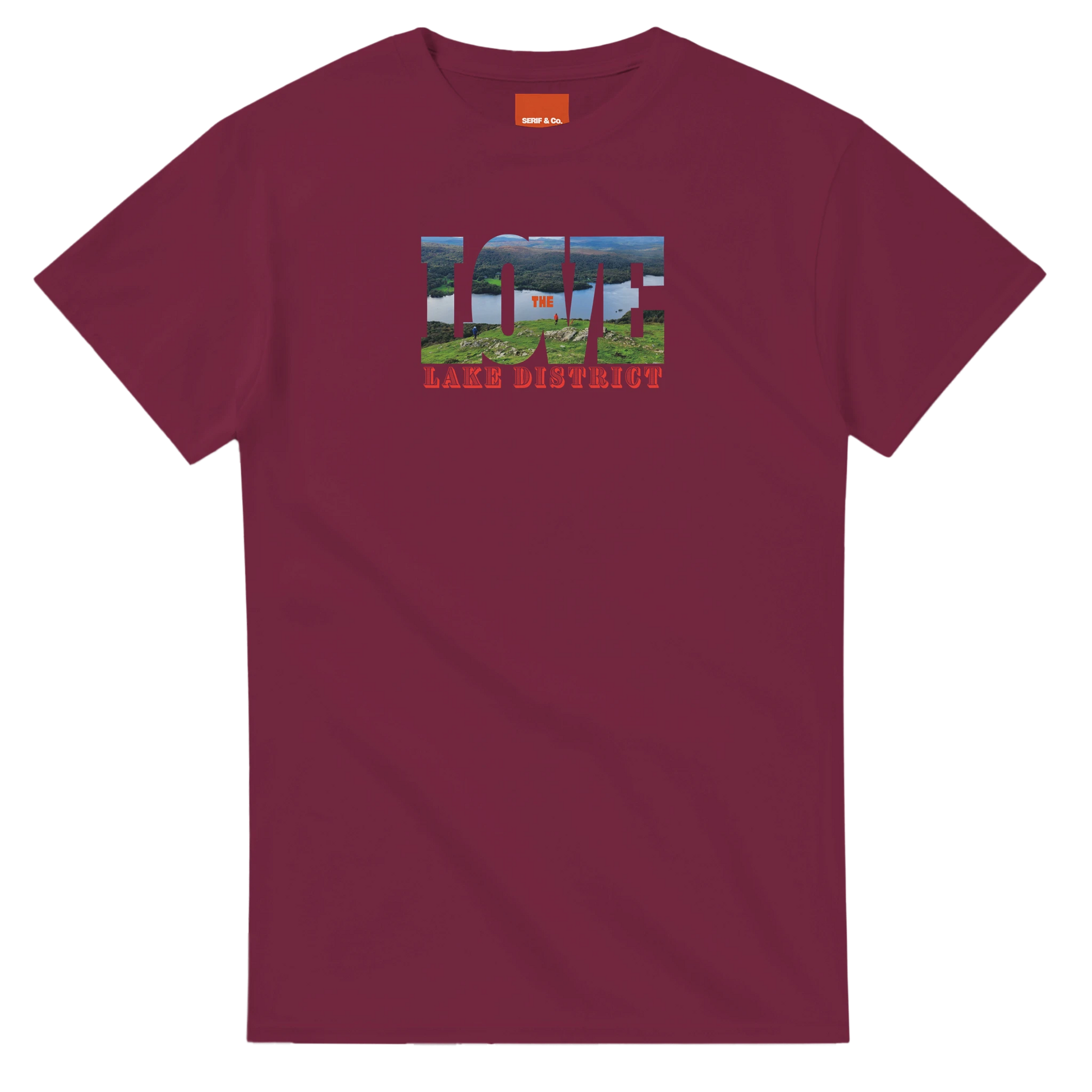 Unisex Love the Lake District hoodie, sweatshirt and t-shirt in blue, red, green, grey, black, brown, white, and beige – Serif & Co Lake District clothing