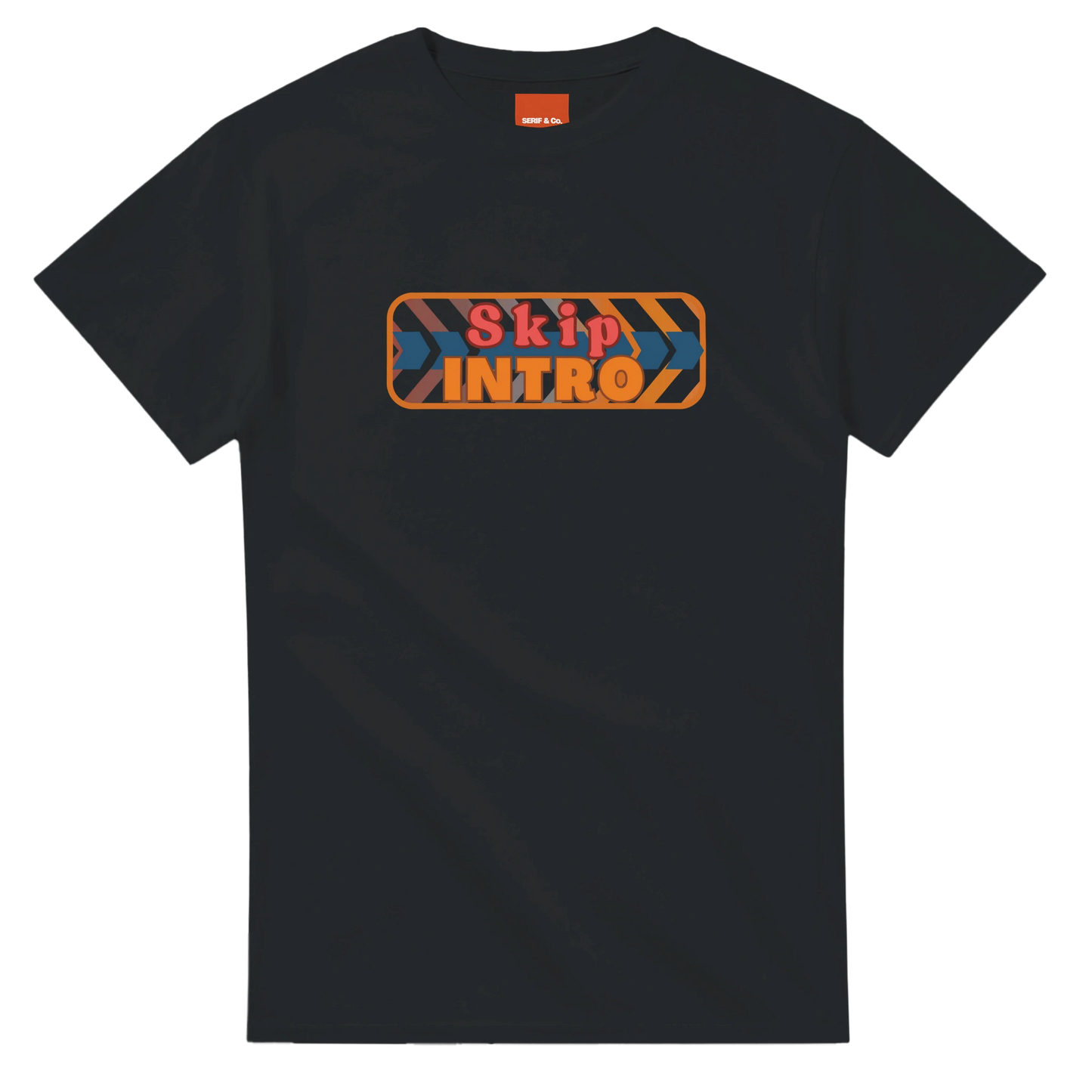 Unisex Skip Intro hoodie, sweatshirt and t-shirt in blue, red, green, grey, black, brown, white, and beige – Serif & Co slogan clothing