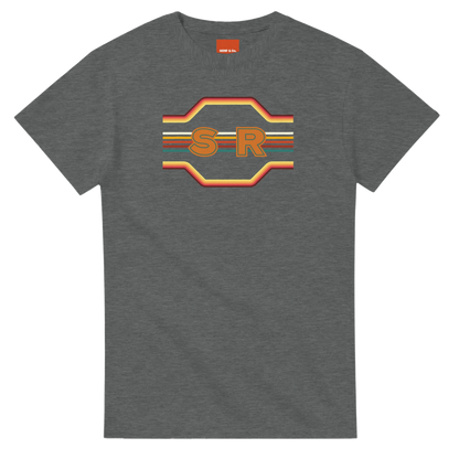 Unisex Retro Monogram hoodie, sweatshirt and t-shirt in blue, red, green, grey, black, brown, white, and beige – Serif & Co personalised retro clothing, 70's Inspired