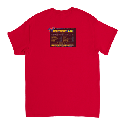 Unisex I;m Teletext Old hoodie, sweatshirt and t-shirt in blue, red, green, grey, black, brown, white, and beige – Serif & Co retro nostalgia clothing