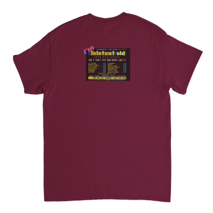 Unisex I;m Teletext Old hoodie, sweatshirt and t-shirt in blue, red, green, grey, black, brown, white, and beige – Serif & Co retro nostalgia clothing