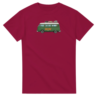Unisex Couples Vintage Campervan hoodie, sweatshirt and t-shirt in blue, red, green, grey, black, brown, white, and beige – Serif & Co campervan couples clothing