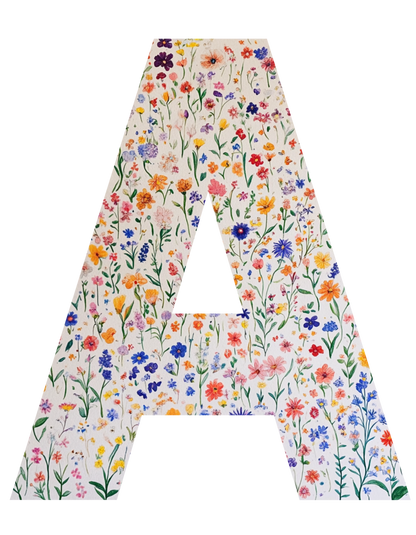 Unisex Wildflower Initials hoodie, personalised, personalise,, sweatshirt and t-shirt in blue, red, green, grey, black, brown, white, and beige – Serif & Co personalised wildflower clothing