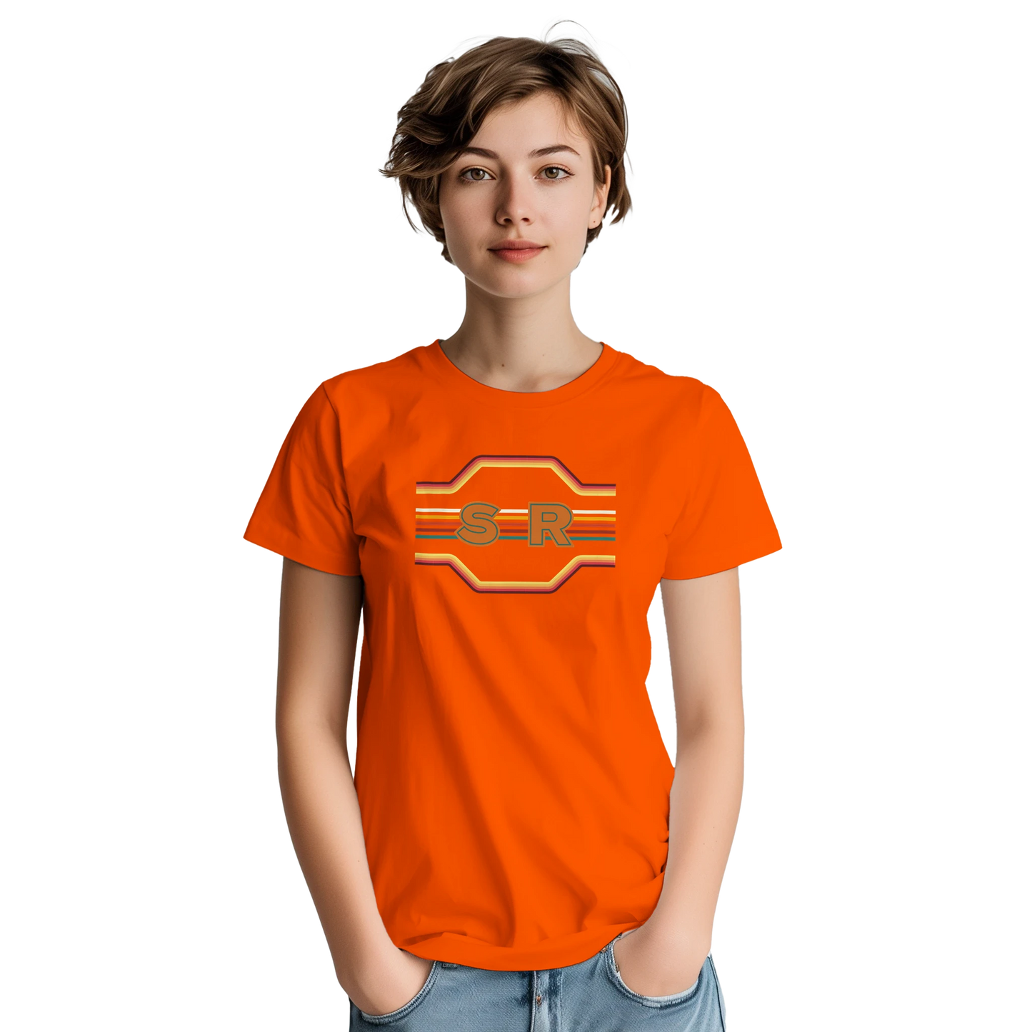 Unisex Retro Monogram hoodie, sweatshirt and t-shirt in blue, red, green, grey, black, brown, white, and beige – Serif & Co personalised retro clothing, 70's Inspired