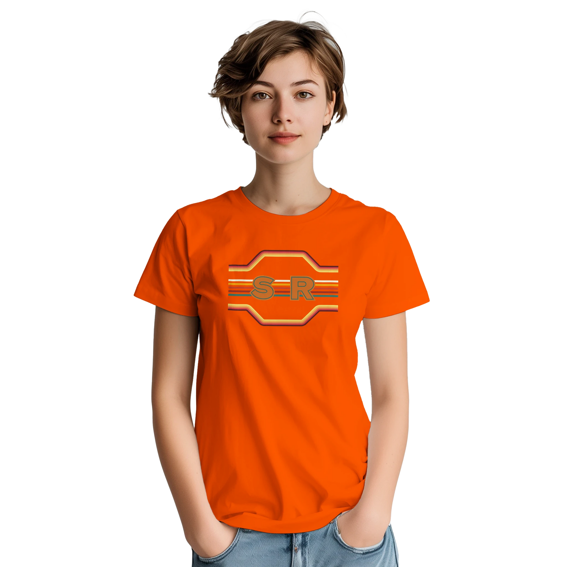 Unisex Retro Monogram hoodie, sweatshirt and t-shirt in blue, red, green, grey, black, brown, white, and beige – Serif & Co personalised retro clothing, 70's Inspired