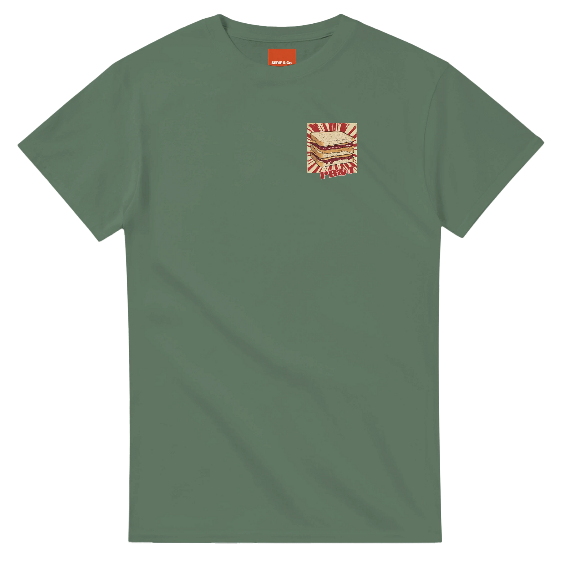 Unisex PB & J hoodie,peanut butter and jelly sweatshirt and t-shirt in blue, red, green, grey, black, brown, white, and beige – Serif & Co foodie retro clothing