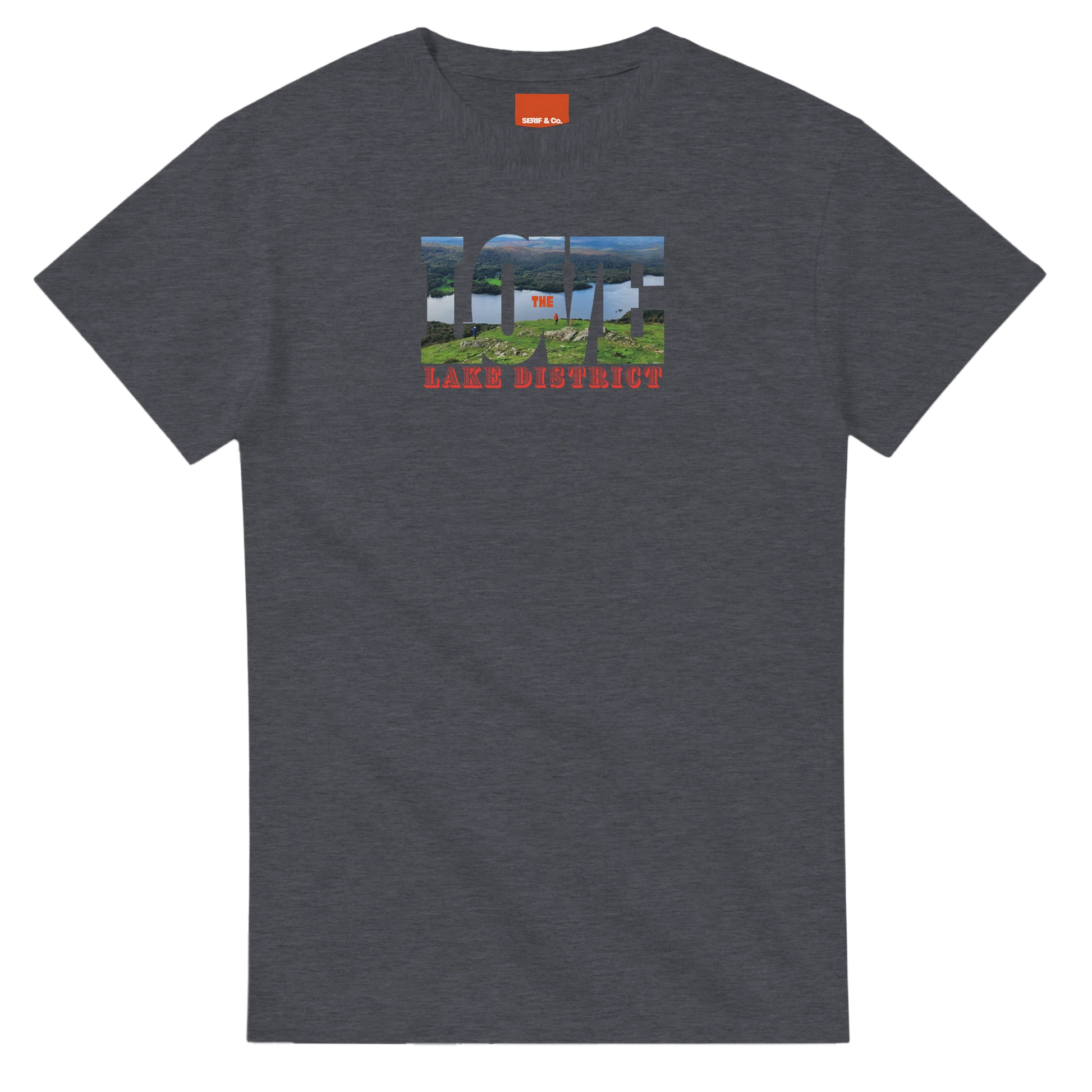 Unisex Love the Lake District hoodie, sweatshirt and t-shirt in blue, red, green, grey, black, brown, white, and beige – Serif & Co Lake District clothing
