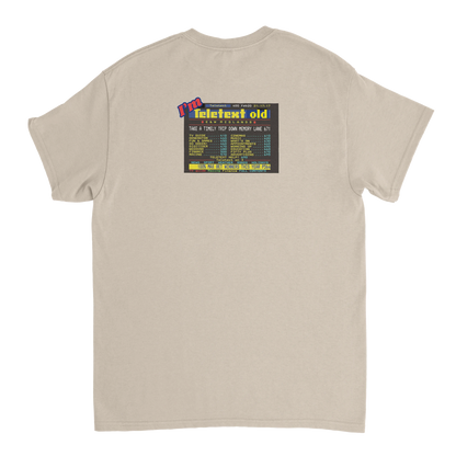 Unisex I;m Teletext Old hoodie, sweatshirt and t-shirt in blue, red, green, grey, black, brown, white, and beige – Serif & Co retro nostalgia clothing