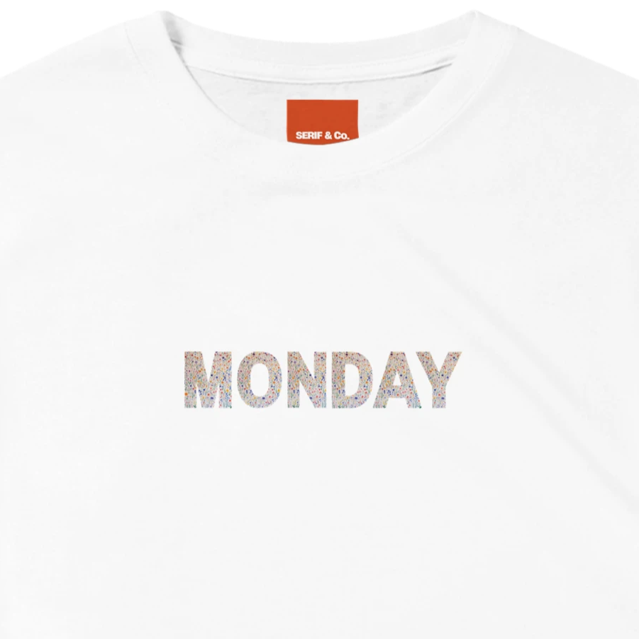 Unisex Wildflower Days of the Week hoodie, sweatshirt and t-shirt, Monday, Tuesday, Wednesday, Thursday, Friday, Saturday, Sundayin blue, red, green, grey, black, brown, white, and beige – Serif & Co wildflower clothing