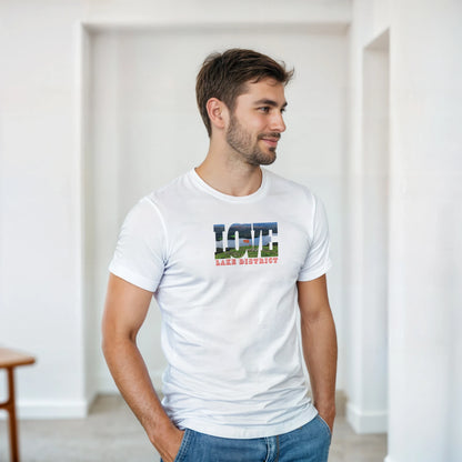 Unisex Love the Lake District hoodie, sweatshirt and t-shirt in blue, red, green, grey, black, brown, white, and beige – Serif & Co Lake District clothing