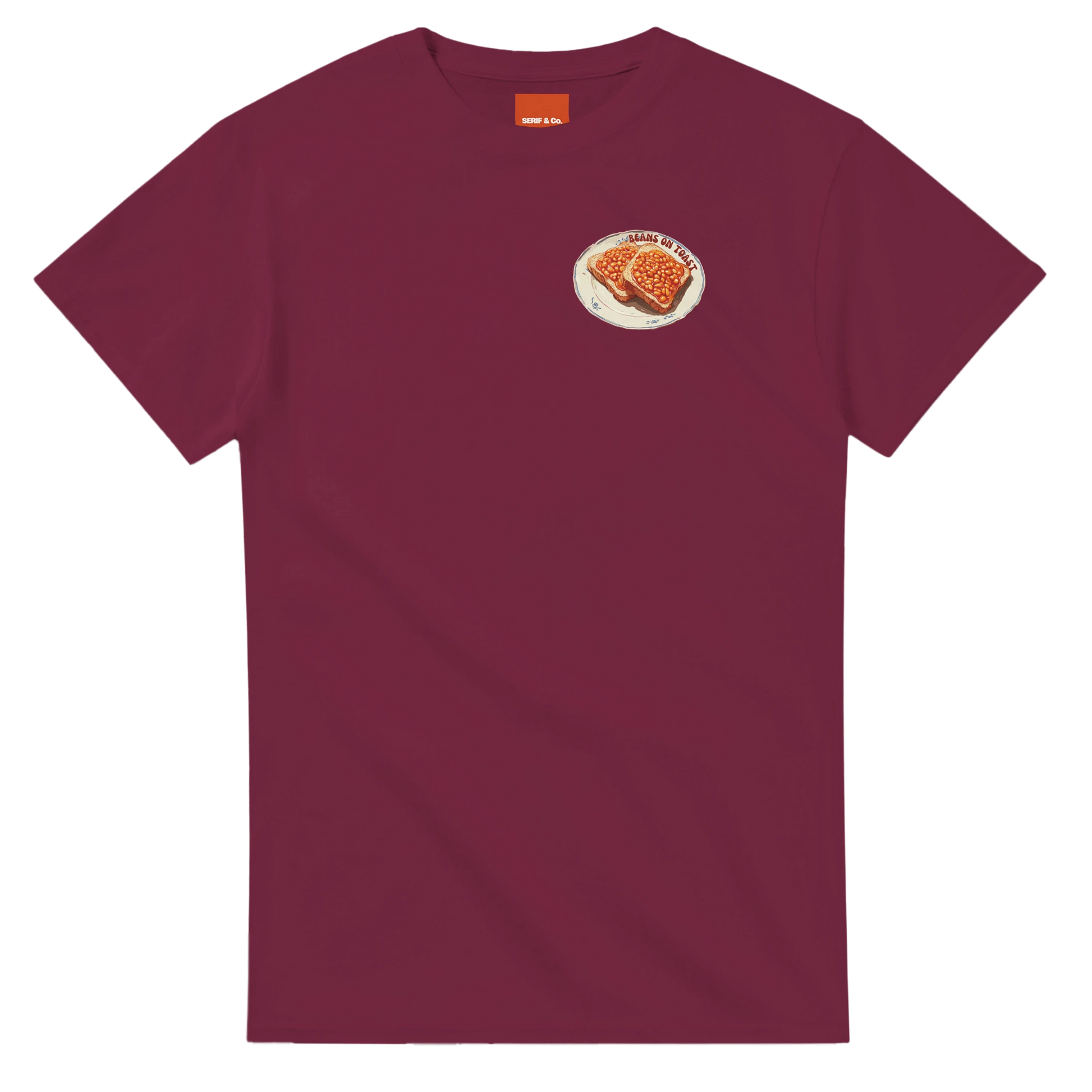 Unisex, retro, vintage style Beans hoodie, sweatshirt and t-shirt in blue, red, green, grey, black, brown, white, and beige – Serif & Co foodie clothing