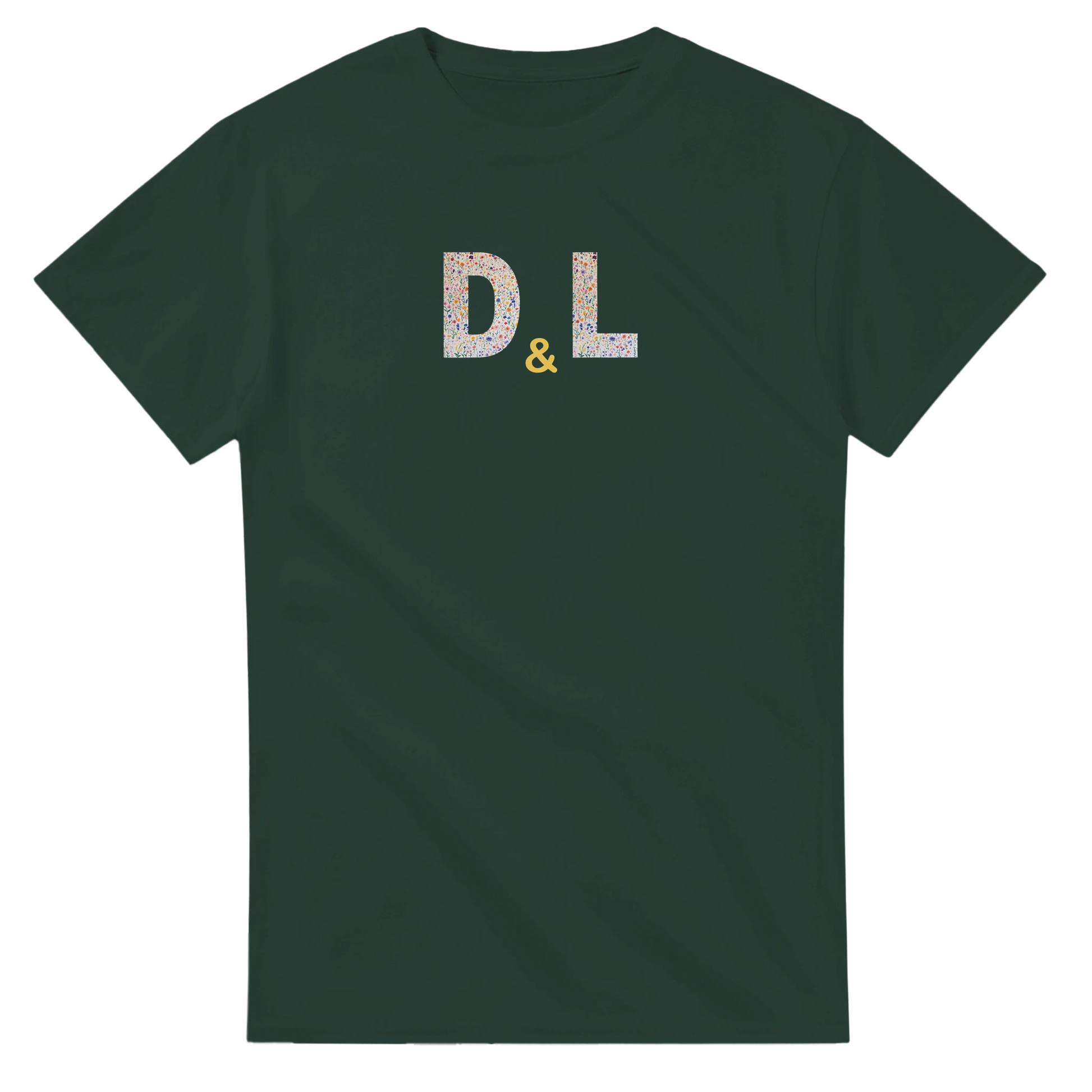 Unisex, personalise, personalised, Couples Wildflower Initials hoodie, sweatshirt and t-shirt in blue, red, green, grey, black, brown, white, and beige – Serif & Co personalised couples clothing