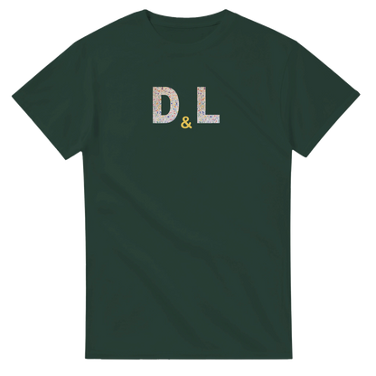 Unisex, personalise, personalised, Couples Wildflower Initials hoodie, sweatshirt and t-shirt in blue, red, green, grey, black, brown, white, and beige – Serif & Co personalised couples clothing