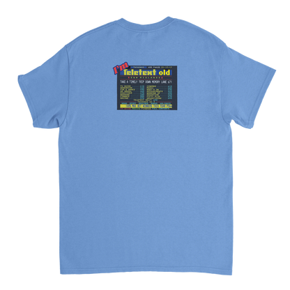 Unisex I;m Teletext Old hoodie, sweatshirt and t-shirt in blue, red, green, grey, black, brown, white, and beige – Serif & Co retro nostalgia clothing