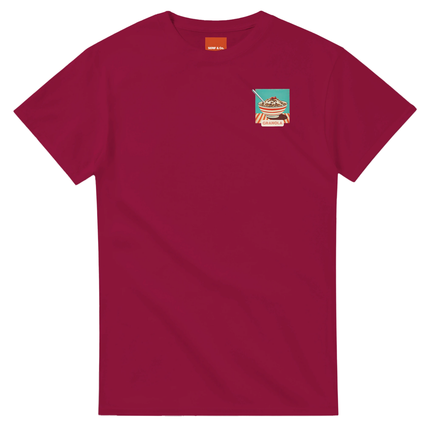 Unisex , retro, vintage,Granola hoodie, sweatshirt and t-shirt in blue, red, green, grey, black, brown, white, and beige – Serif & Co foodie slogan clothing