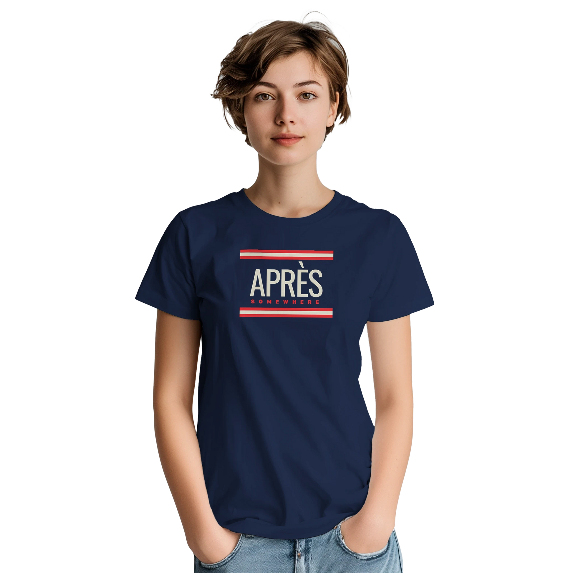 Unisex Après Somewhere hoodie, sweatshirt and t-shirt in blue, red, green, grey, black, brown, white, and beige – Serif & Co après ski clothing