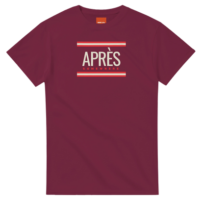 Unisex Après Somewhere hoodie, sweatshirt and t-shirt in blue, red, green, grey, black, brown, white, and beige – Serif & Co après ski clothing