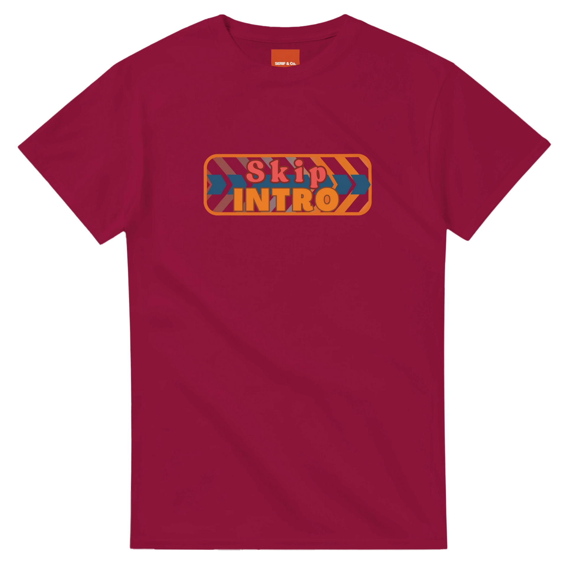 Unisex Skip Intro hoodie, sweatshirt and t-shirt in blue, red, green, grey, black, brown, white, and beige – Serif & Co slogan clothing