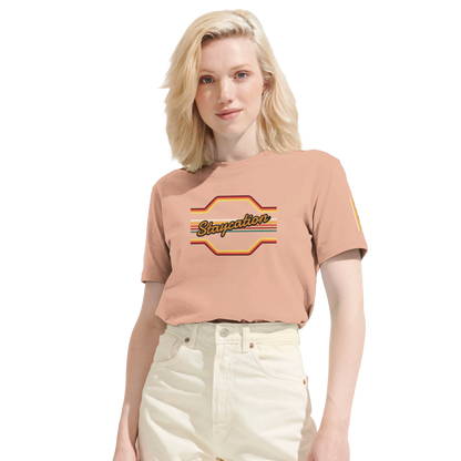 Unisex StaycationBanner, 70's Inspired hoodie, sweatshirt and t-shirt in blue, red, green, grey, black, brown, white, and beige – Serif & Co slogan clothing