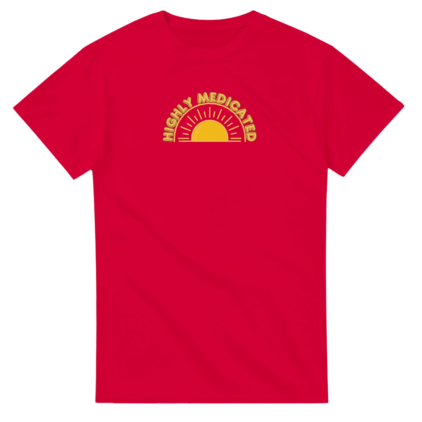 Unisex Highly Medicated hoodie, sweatshirt and t-shirt in blue, red, green, grey, black, brown, white, and beige – Serif & Co slogan clothing