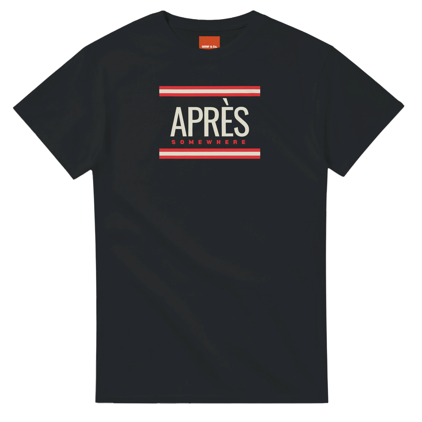 Unisex Après Somewhere hoodie, sweatshirt and t-shirt in blue, red, green, grey, black, brown, white, and beige – Serif & Co après ski clothing