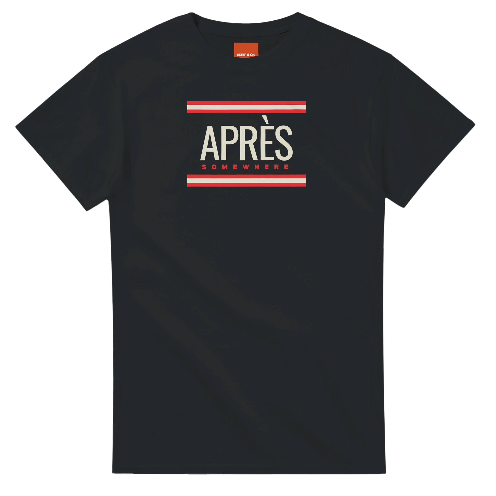 Unisex Après Somewhere hoodie, sweatshirt and t-shirt in blue, red, green, grey, black, brown, white, and beige – Serif & Co après ski clothing