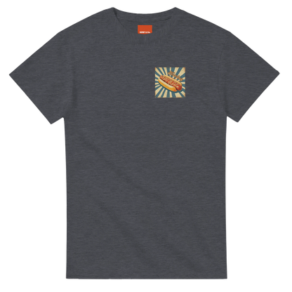 Unisex, retro, vintage style Hotdog hoodie, sweatshirt and t-shirt in blue, red, green, grey, black, brown, white, and beige – Serif & Co foodie clothing