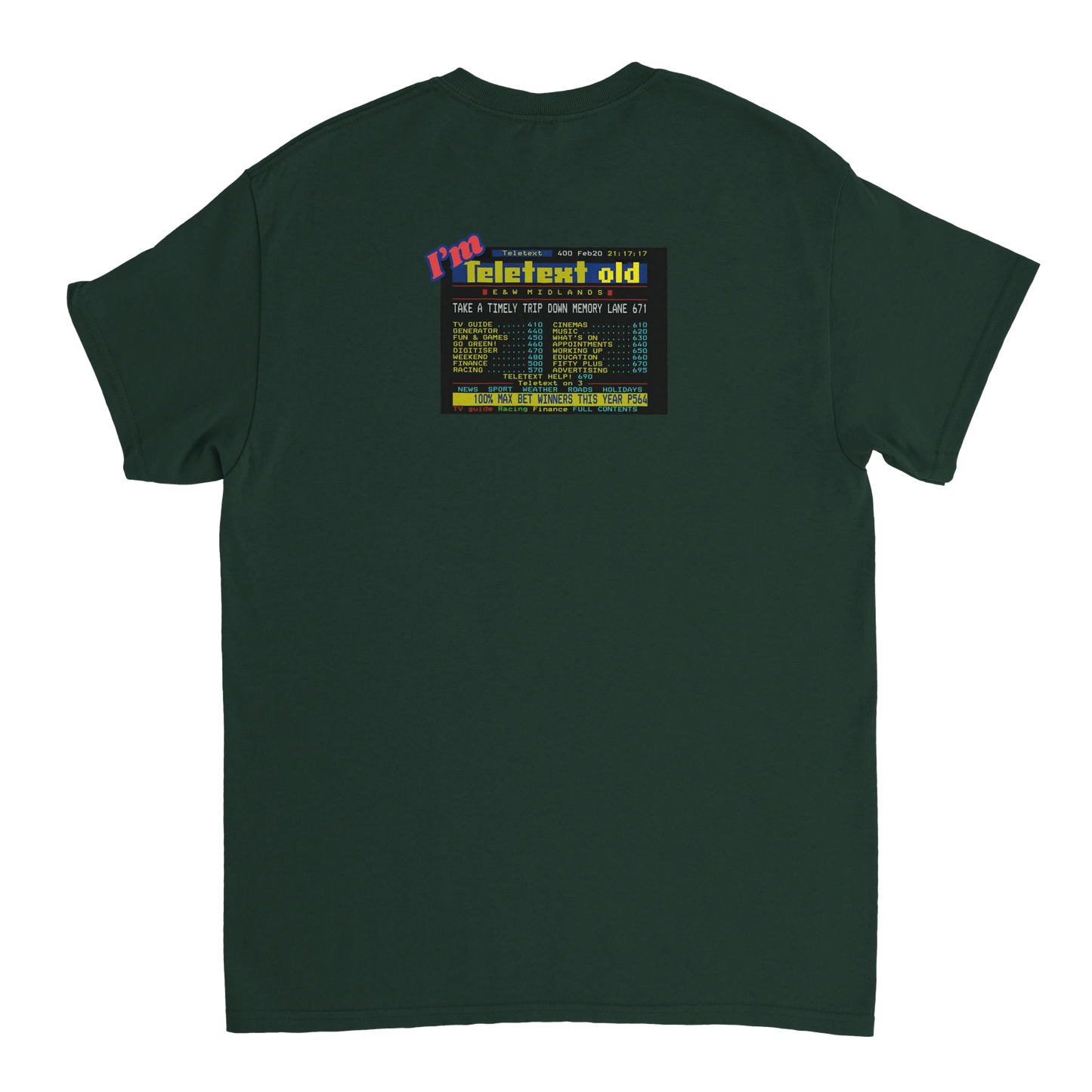 Unisex I;m Teletext Old hoodie, sweatshirt and t-shirt in blue, red, green, grey, black, brown, white, and beige – Serif & Co retro nostalgia clothing