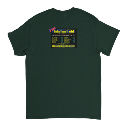 Unisex I;m Teletext Old hoodie, sweatshirt and t-shirt in blue, red, green, grey, black, brown, white, and beige – Serif & Co retro nostalgia clothing