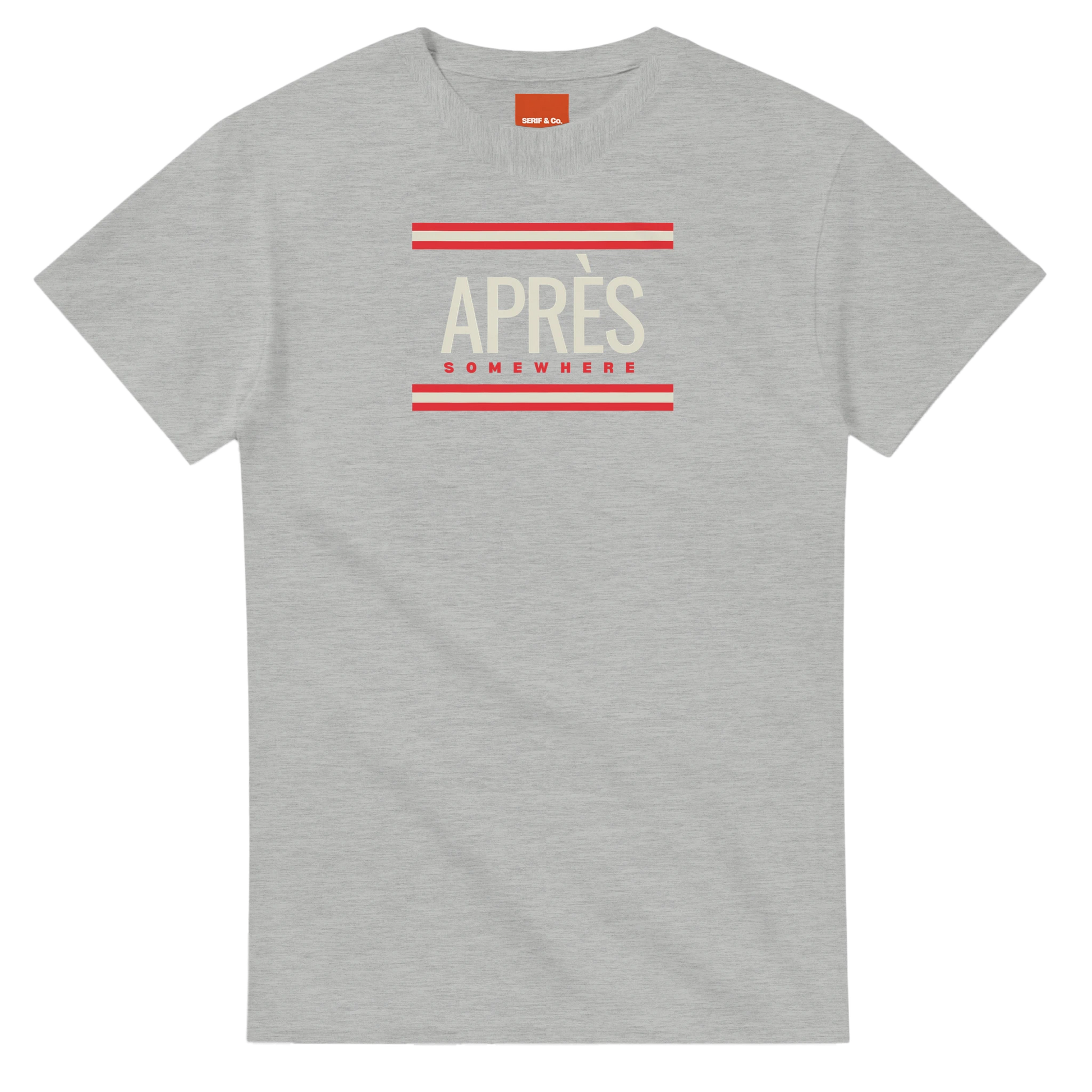 Unisex Après Somewhere hoodie, sweatshirt and t-shirt in blue, red, green, grey, black, brown, white, and beige – Serif & Co après ski clothing