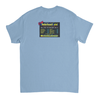 Unisex I;m Teletext Old hoodie, sweatshirt and t-shirt in blue, red, green, grey, black, brown, white, and beige – Serif & Co retro nostalgia clothing