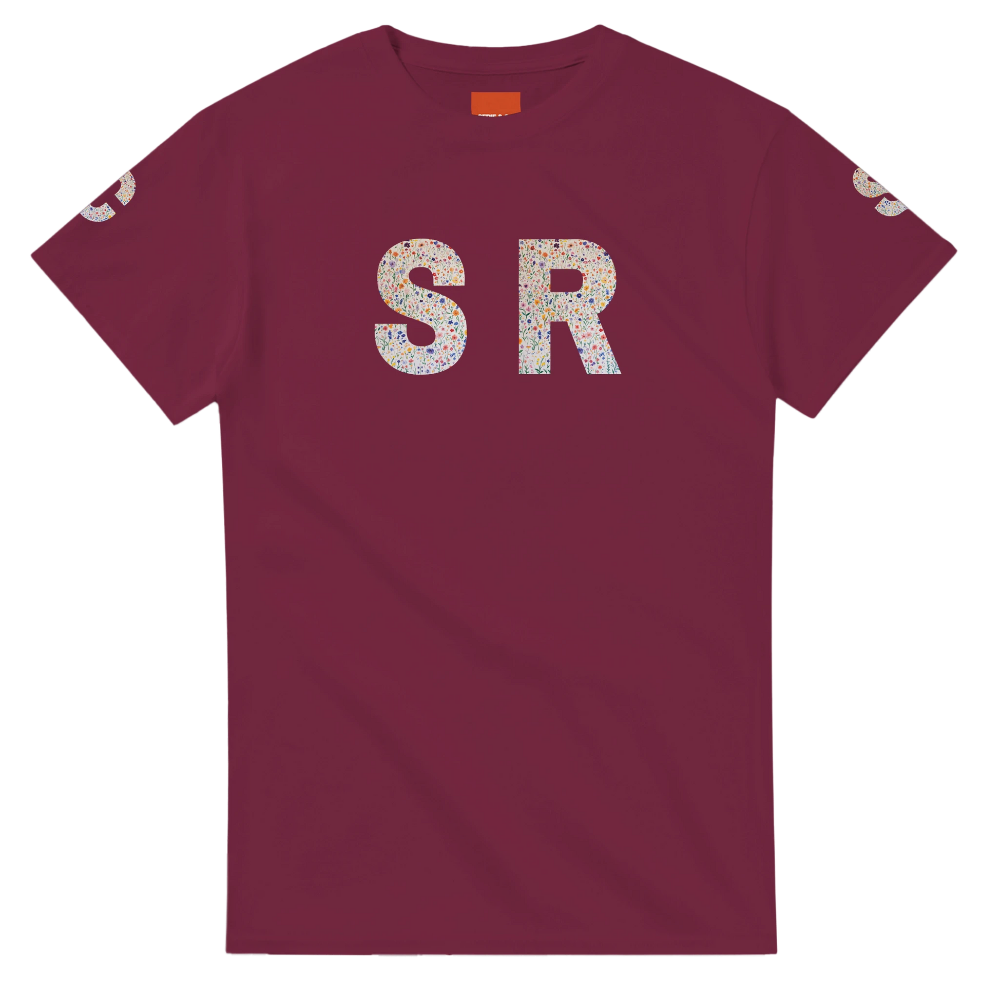 Unisex Wildflower Initials hoodie, personalised, personalise,, sweatshirt and t-shirt in blue, red, green, grey, black, brown, white, and beige – Serif & Co personalised wildflower clothing