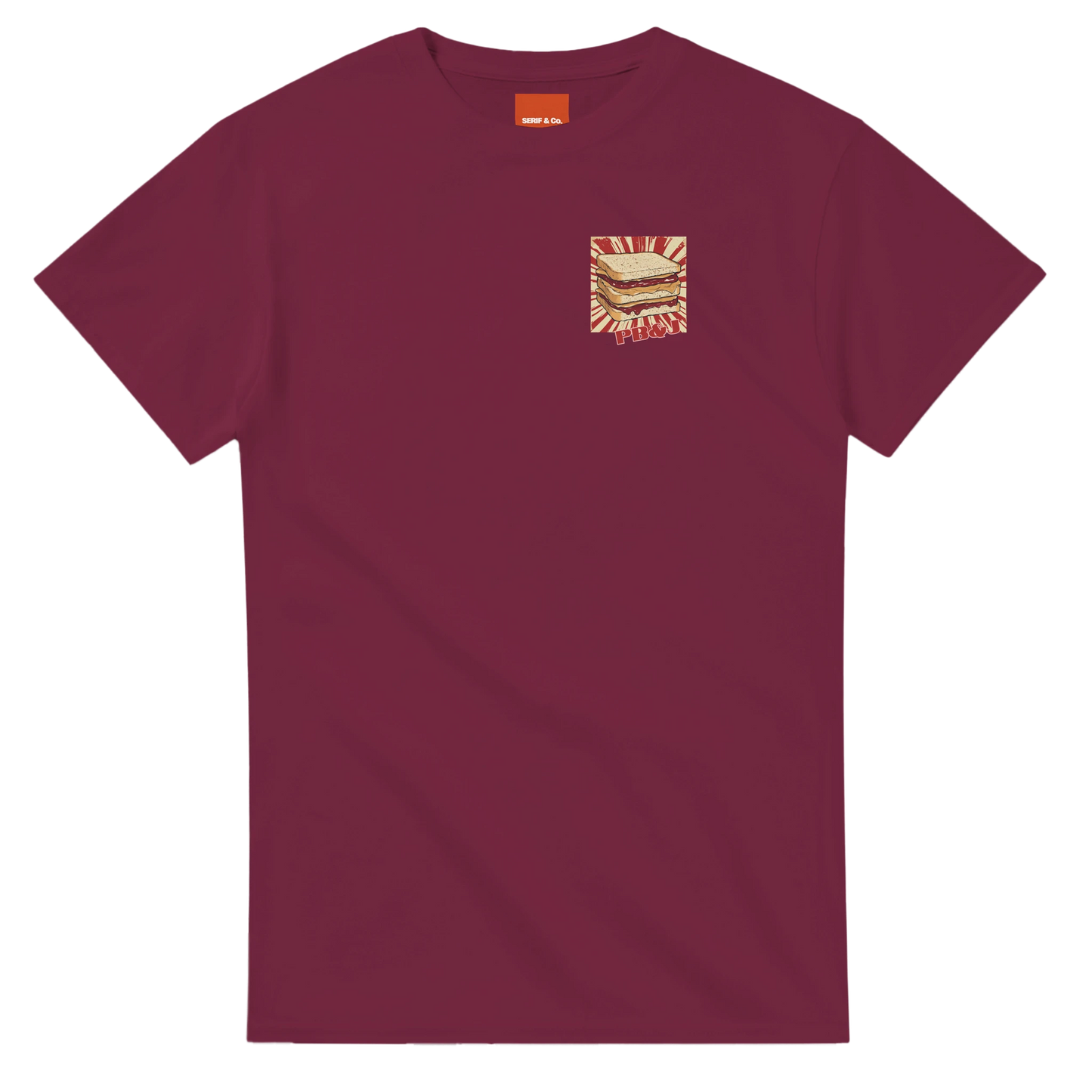 Unisex PB & J hoodie,peanut butter and jelly sweatshirt and t-shirt in blue, red, green, grey, black, brown, white, and beige – Serif & Co foodie retro clothing