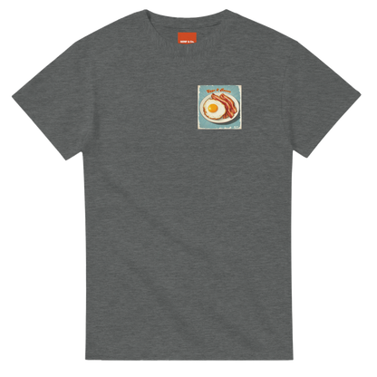 Unisex , retro, vintage,Eggs & Bacon hoodie, sweatshirt and t-shirt in blue, red, green, grey, black, brown, white, and beige – Serif & Co foodie clothing