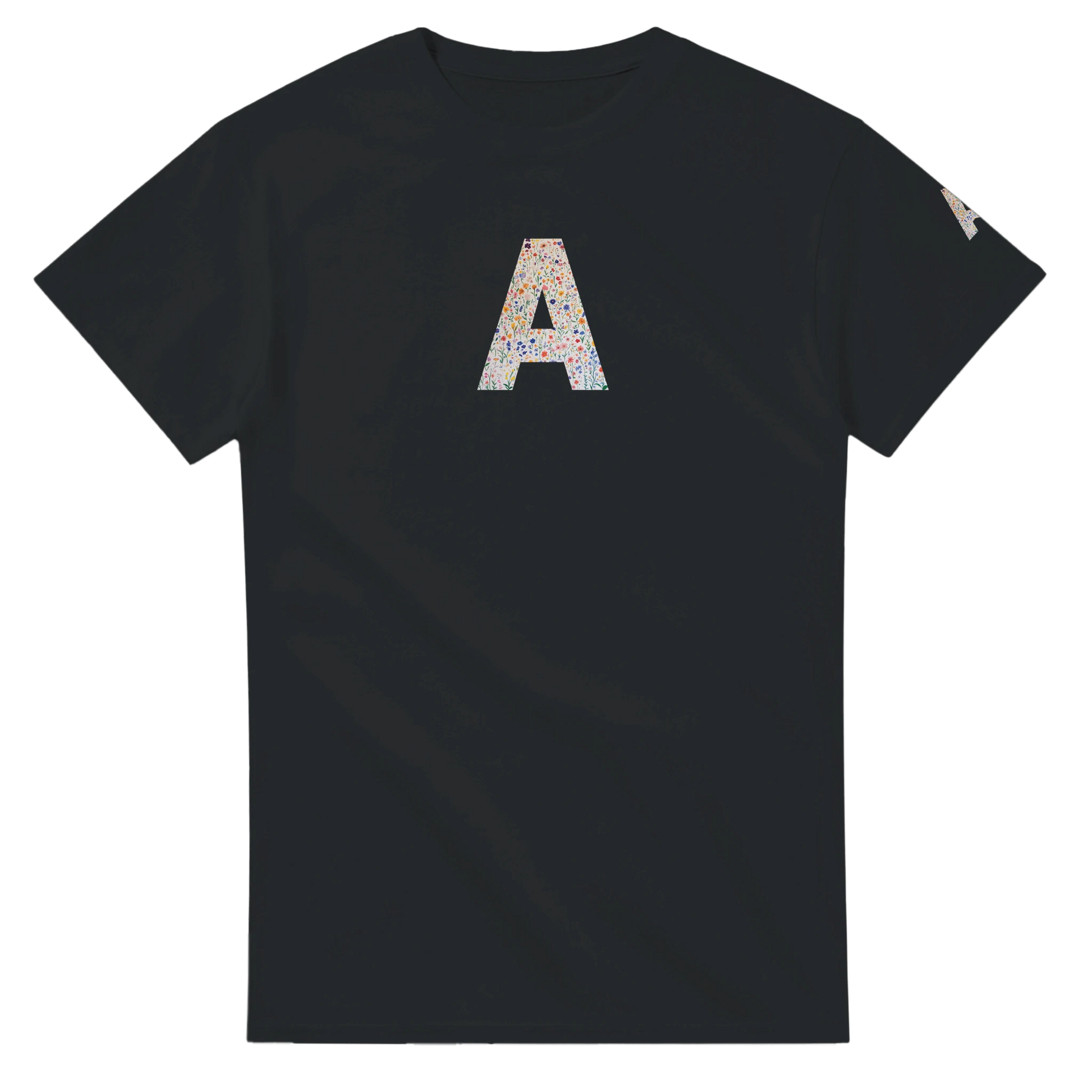 Unisex Wildflower Initials hoodie, personalised, personalise,, sweatshirt and t-shirt in blue, red, green, grey, black, brown, white, and beige – Serif & Co personalised wildflower clothing