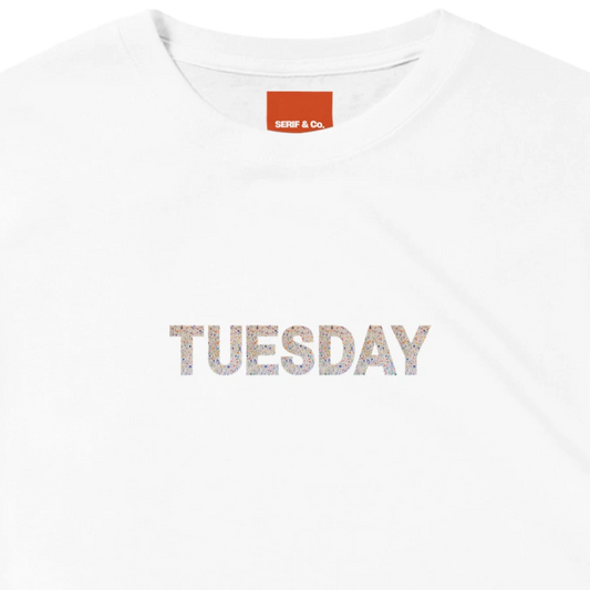 Unisex Wildflower Days of the Week hoodie, sweatshirt and t-shirt, Monday, Tuesday, Wednesday, Thursday, Friday, Saturday, Sundayin blue, red, green, grey, black, brown, white, and beige – Serif & Co wildflower clothing