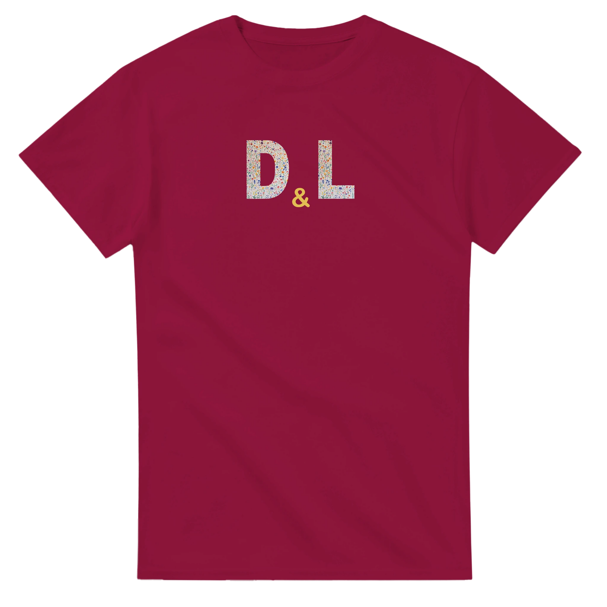 Unisex, personalise, personalised, Couples Wildflower Initials hoodie, sweatshirt and t-shirt in blue, red, green, grey, black, brown, white, and beige – Serif & Co personalised couples clothing