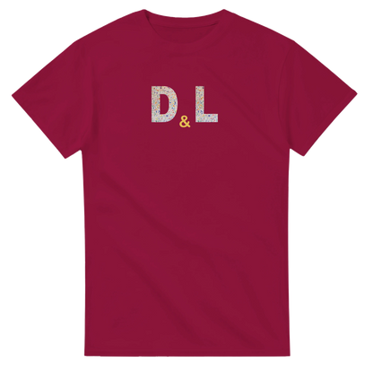 Unisex, personalise, personalised, Couples Wildflower Initials hoodie, sweatshirt and t-shirt in blue, red, green, grey, black, brown, white, and beige – Serif & Co personalised couples clothing