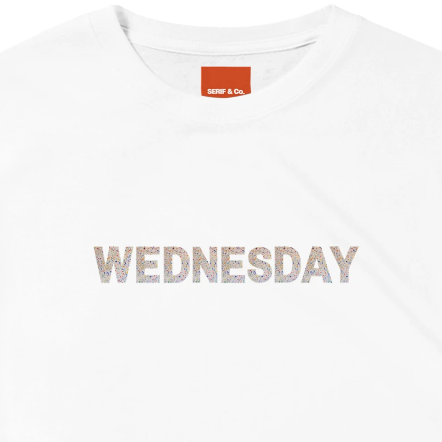 Unisex Wildflower Days of the Week hoodie, sweatshirt and t-shirt, Monday, Tuesday, Wednesday, Thursday, Friday, Saturday, Sundayin blue, red, green, grey, black, brown, white, and beige – Serif & Co wildflower clothing